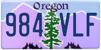 OR license plate 984VLF