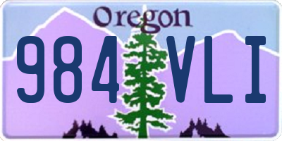 OR license plate 984VLI