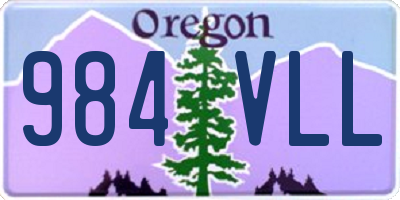 OR license plate 984VLL