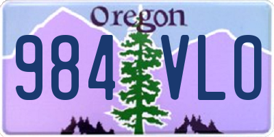 OR license plate 984VLO
