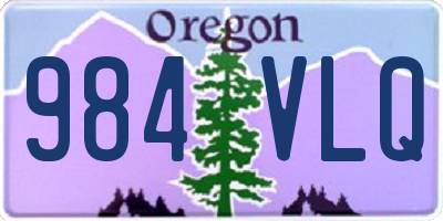 OR license plate 984VLQ