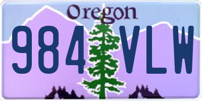 OR license plate 984VLW