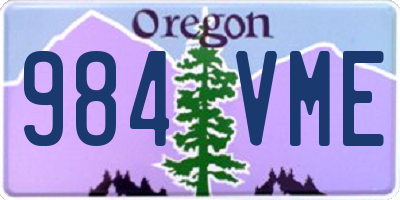 OR license plate 984VME