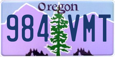 OR license plate 984VMT