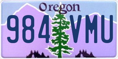 OR license plate 984VMU