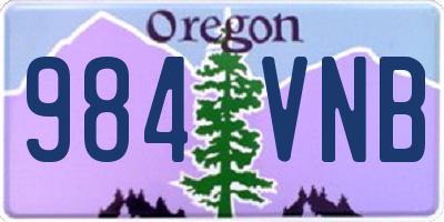 OR license plate 984VNB