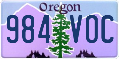OR license plate 984VOC