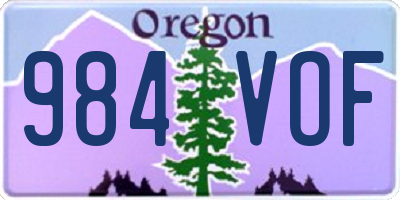 OR license plate 984VOF