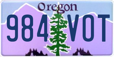 OR license plate 984VOT