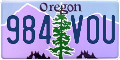 OR license plate 984VOU