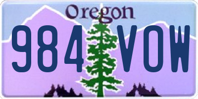 OR license plate 984VOW