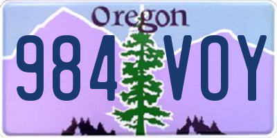 OR license plate 984VOY