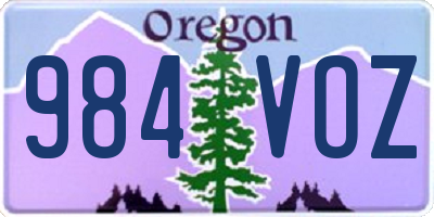 OR license plate 984VOZ