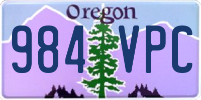 OR license plate 984VPC