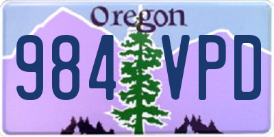 OR license plate 984VPD