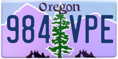 OR license plate 984VPE