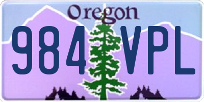 OR license plate 984VPL