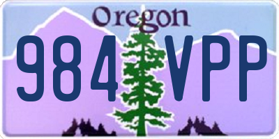 OR license plate 984VPP
