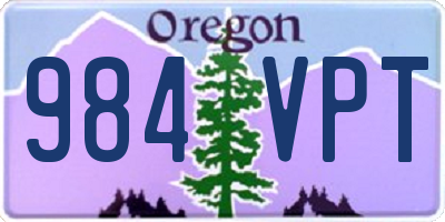OR license plate 984VPT