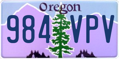 OR license plate 984VPV