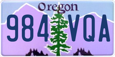 OR license plate 984VQA