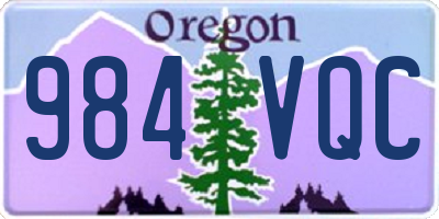 OR license plate 984VQC