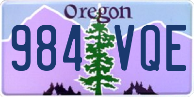 OR license plate 984VQE