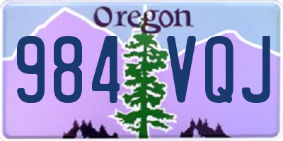 OR license plate 984VQJ