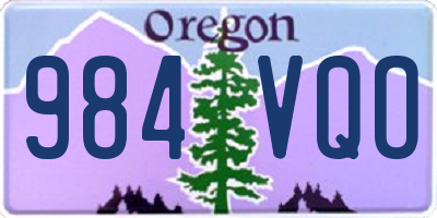 OR license plate 984VQO