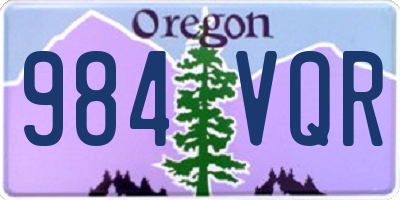 OR license plate 984VQR