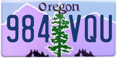 OR license plate 984VQU