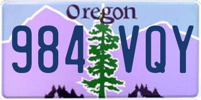 OR license plate 984VQY
