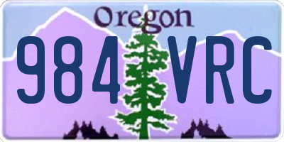 OR license plate 984VRC