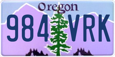 OR license plate 984VRK