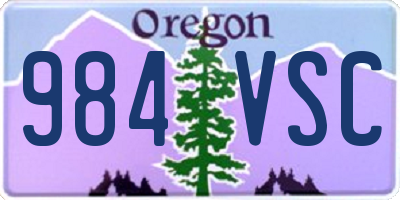 OR license plate 984VSC