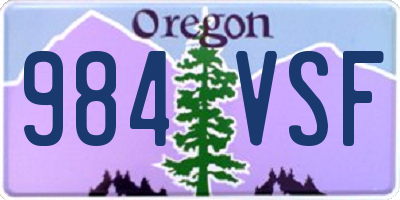 OR license plate 984VSF