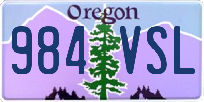 OR license plate 984VSL