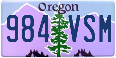 OR license plate 984VSM