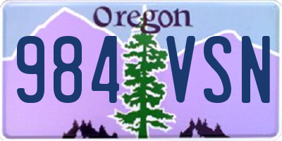 OR license plate 984VSN