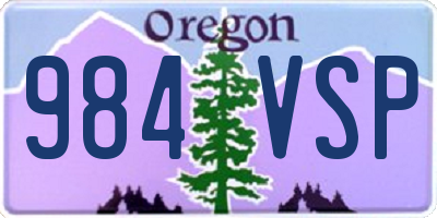 OR license plate 984VSP