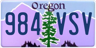 OR license plate 984VSV