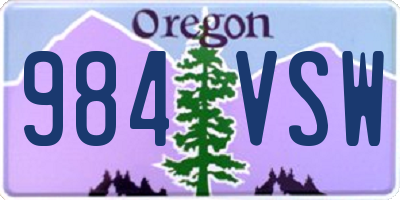 OR license plate 984VSW