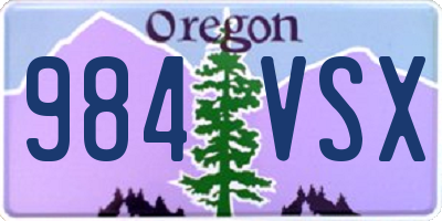 OR license plate 984VSX