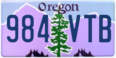 OR license plate 984VTB