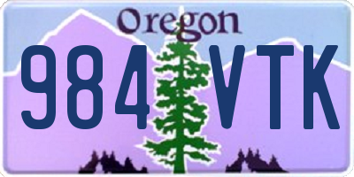 OR license plate 984VTK