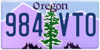OR license plate 984VTO
