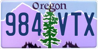 OR license plate 984VTX