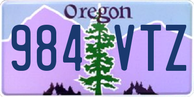 OR license plate 984VTZ