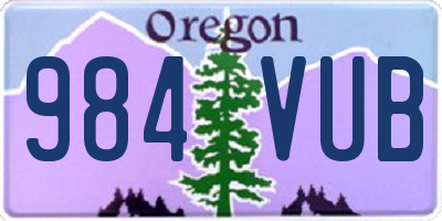 OR license plate 984VUB