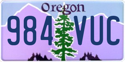 OR license plate 984VUC